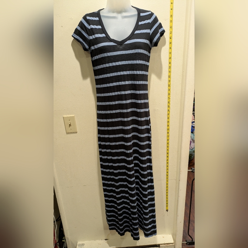 Splendid Black and Gray Striped Maxi Dress Size XS